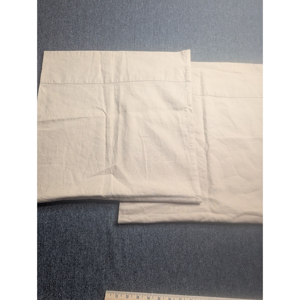 RH Restoration Hardware Stonewashed Linen Cotton King Pillowcase Set Beige 2pc
